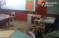 Teto de uma sala de aula desaba em São Luís